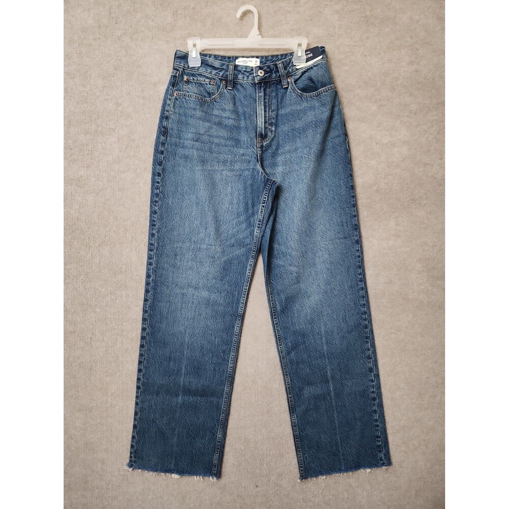 Abercrombie Fitch High Rise Loose Jeans Womens 28 Long Blue Curve Love NEW